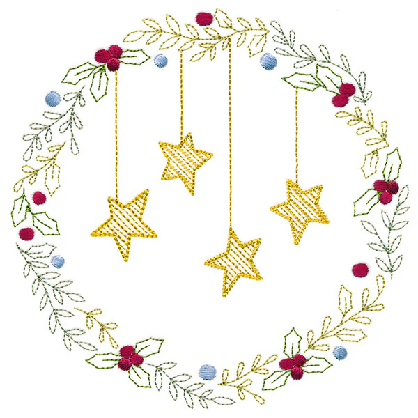 Christmas Botanicals Wreath with Stars - Image 3