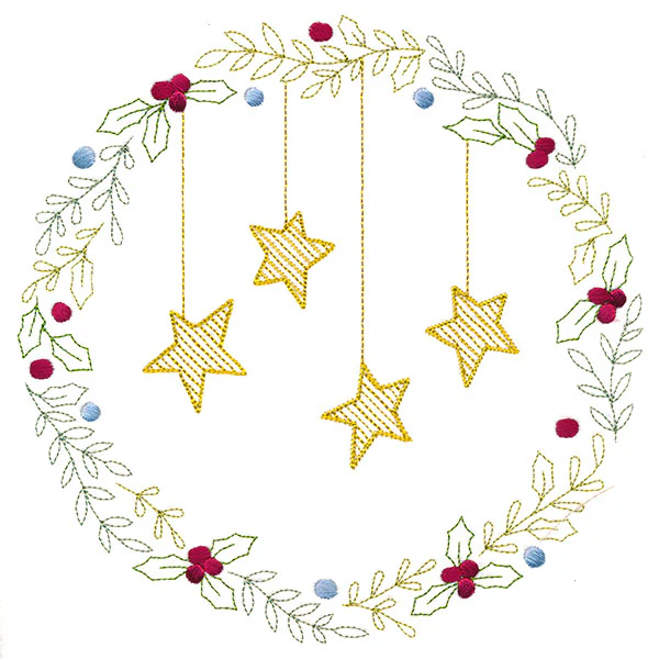 Christmas Botanicals Wreath with Stars - Image 6