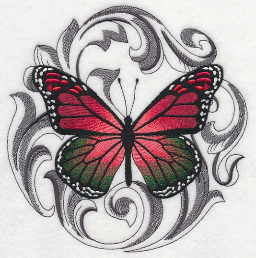 Christmas Butterfly with Baroque Background - Image 2