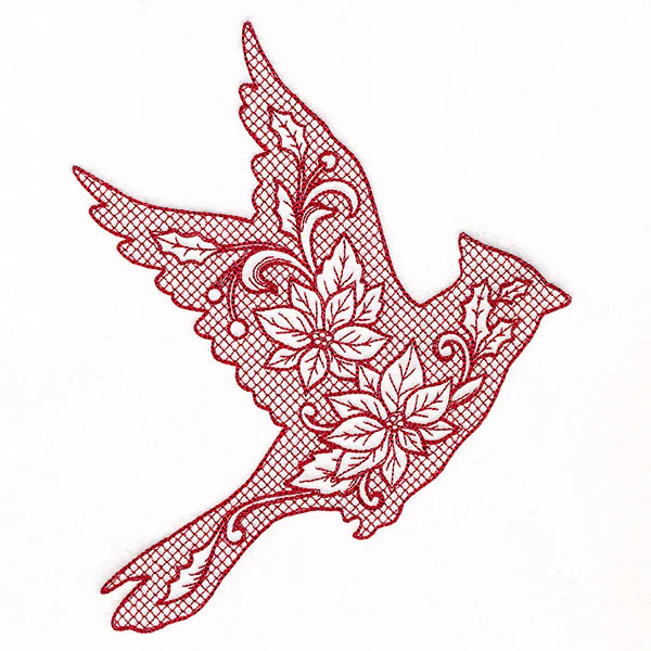 Christmas Cardinal Silhouette (Trapunto) - Image 11