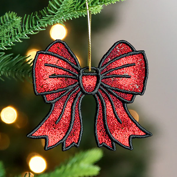 Christmas Charms Ornament - Bow (Lace) - Image 3