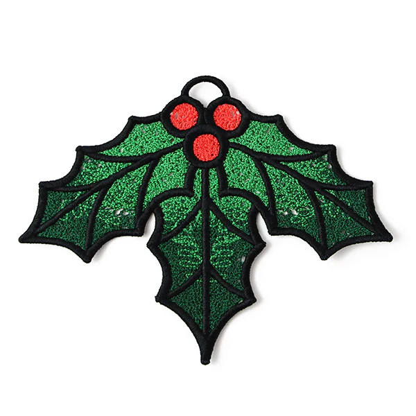 Christmas Charms Ornament - Holly & Berries (Lace) - Image 6