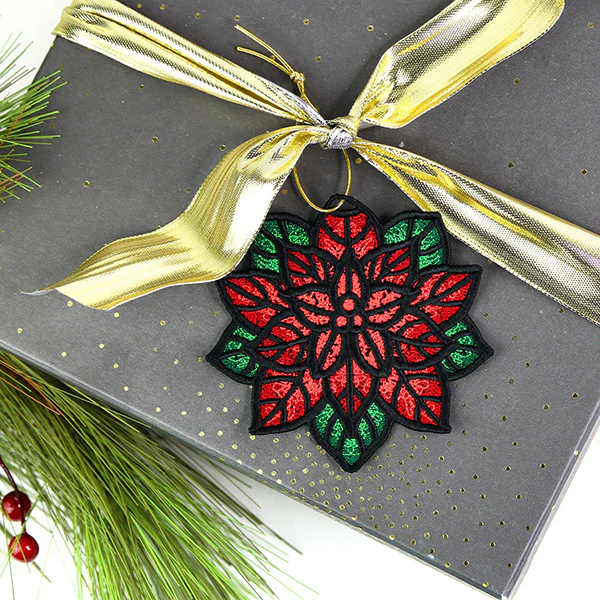 Christmas Charms Ornament - Poinsettia (Lace) - Image 3