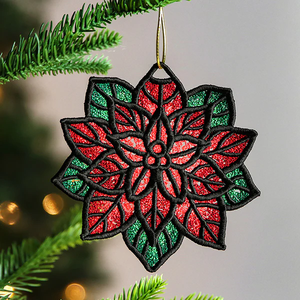Christmas Charms Ornament - Poinsettia (Lace) - Image 6