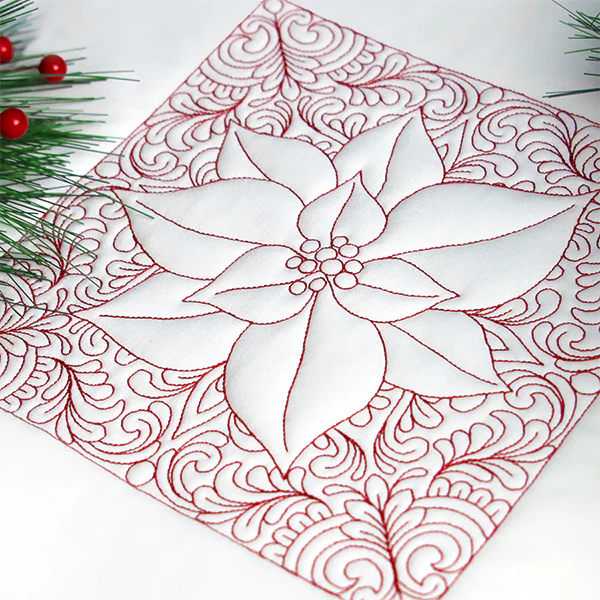 Christmas Charms Quilting Square - Poinsettia (Double Run) - Image 10