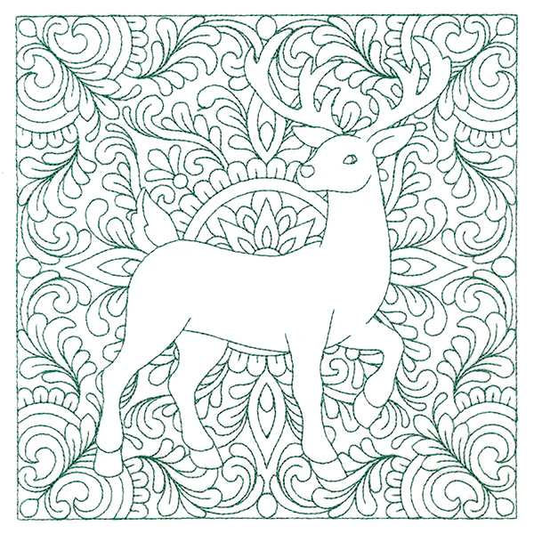 Christmas Charms Quilting Square - Reindeer (Double Run) - Image 2