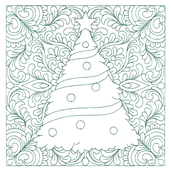 Christmas Charms Quilting Square - Tree (Double Run)