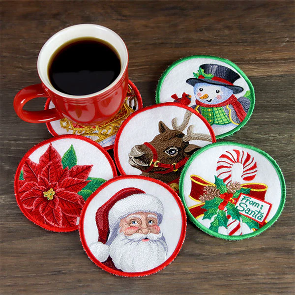 Christmas Cheer Coasters - Snowman (In-the-Hoop) - Image 6