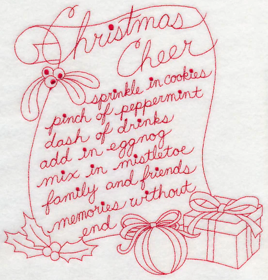 Christmas Cheer (Redwork) - Image 5