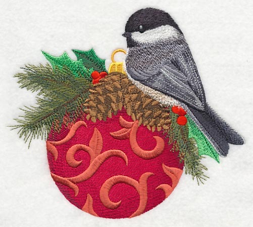 Christmas Chickadee on Ornament - Image 3