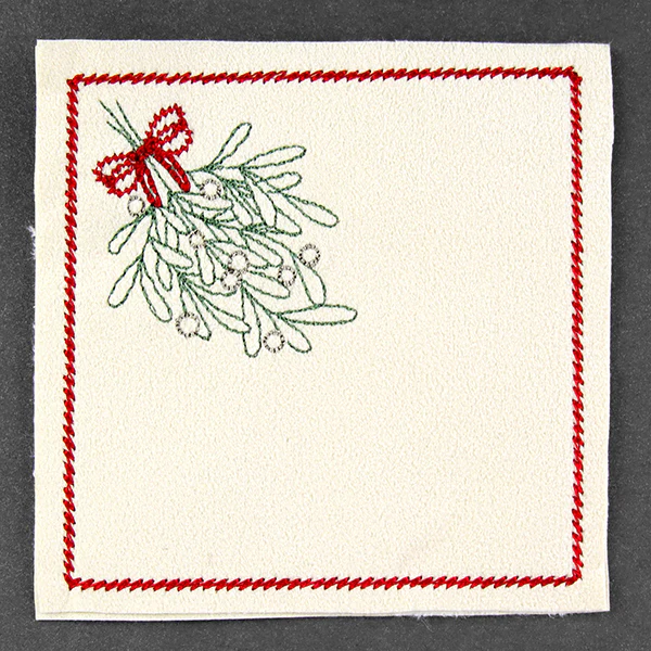 Christmas Coaster - Mistletoe (In-the-Hoop) - Image 2
