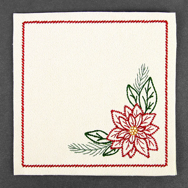 Christmas Coaster - Poinsettia (In-the-Hoop) - Image 5