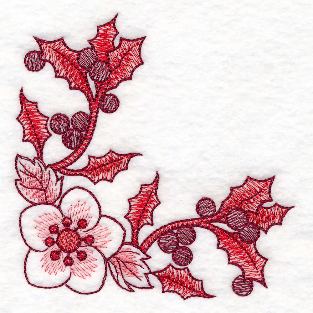 Christmas Delft Holly Corner - Image 4