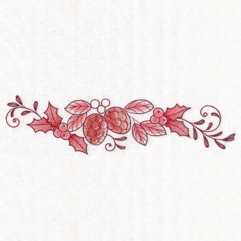 Christmas Delft Pinecones Border - Image 5
