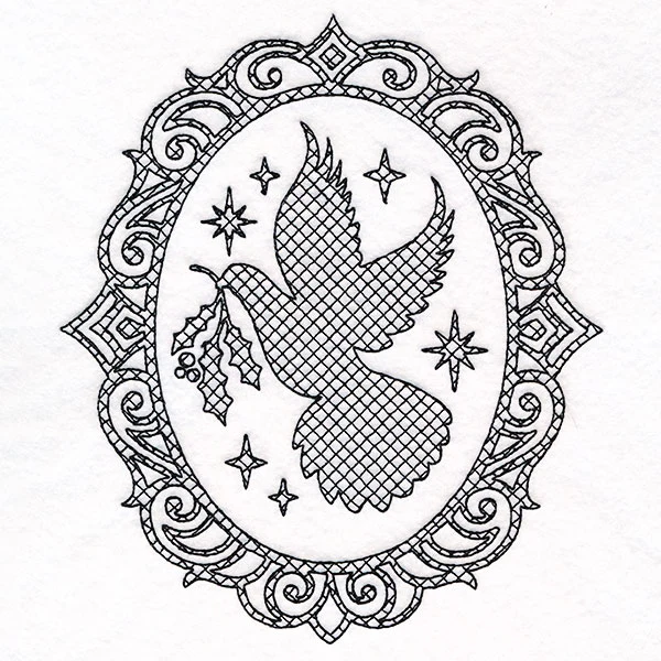 Christmas Dove Silhouette (Trapunto) - Image 8