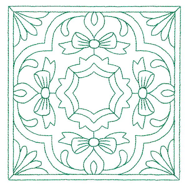 Christmas Filigree Quilting - Bows (Double Run) - Image 4