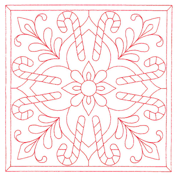 Christmas Filigree Quilting - Candy Canes (Double Run)