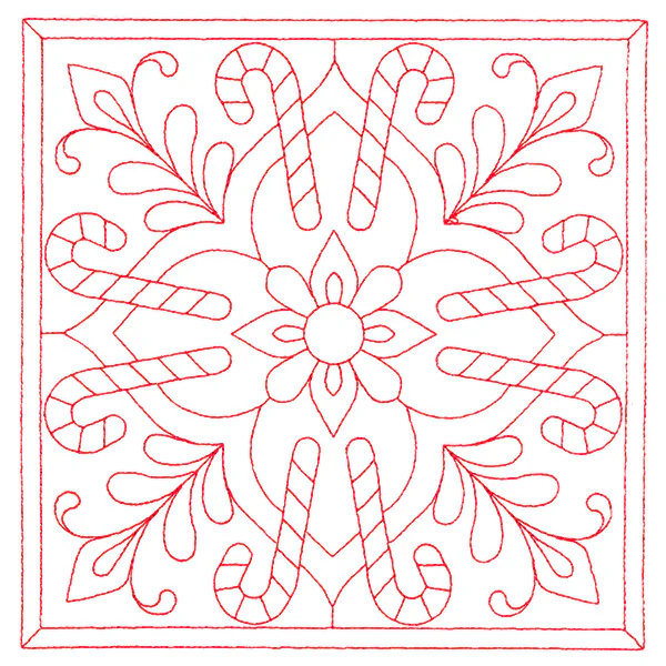 Christmas Filigree Quilting - Candy Canes (Double Run) - Image 2