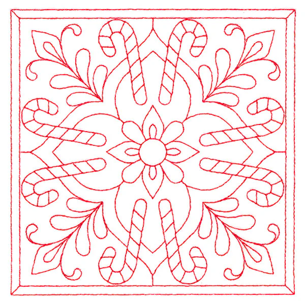 Christmas Filigree Quilting - Candy Canes (Double Run) - Image 4