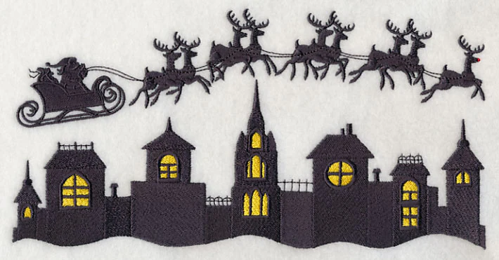 Christmas Flight Silhouette with Rudolph - Image 2