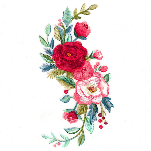 Christmas Floral Spray in Watercolor