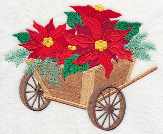 Christmas Flower Cart - Poinsettias - Image 2