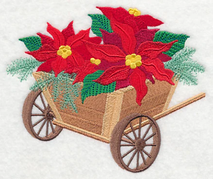 Christmas Flower Cart - Poinsettias - Image 3