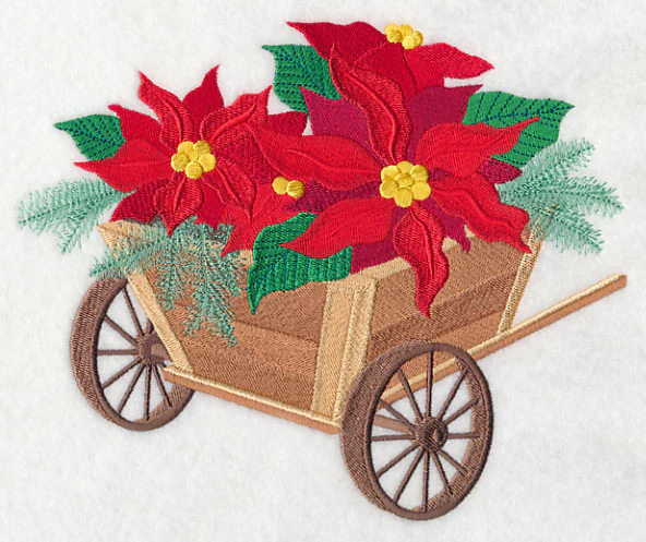 Christmas Flower Cart - Poinsettias - Image 4