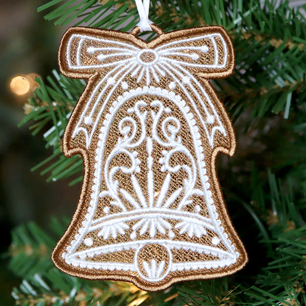 Christmas Gingerbread Cookie - Bell (Lace) - Image 3
