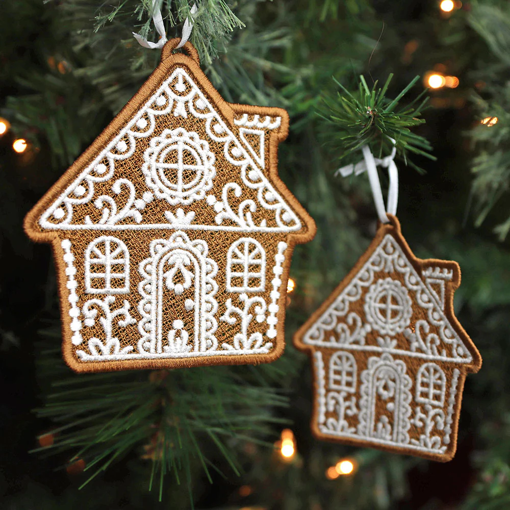 Christmas Gingerbread Cookie - House (Lace) - Image 2
