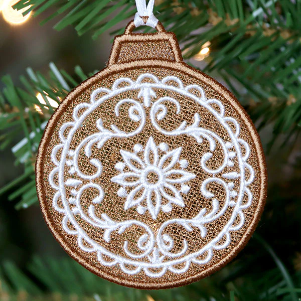 Christmas Gingerbread Cookie - Ornament (Lace) - Image 2