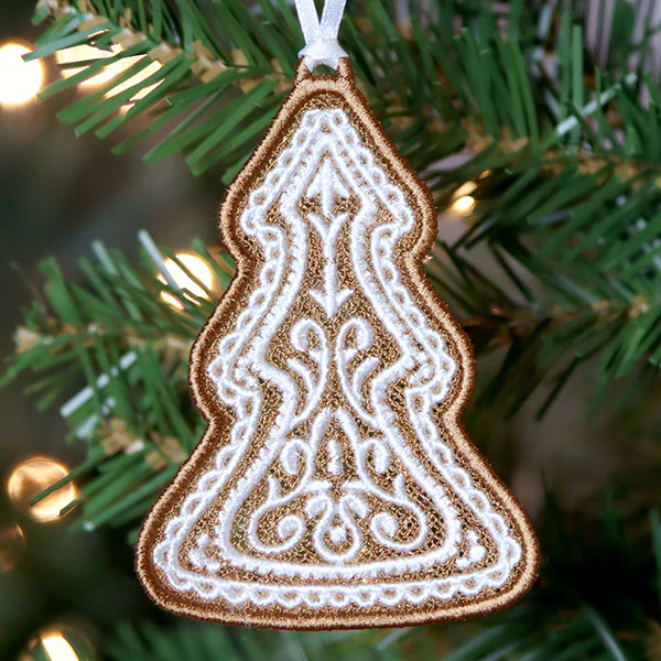 Christmas Gingerbread Cookie - Tree (Lace) - Image 2