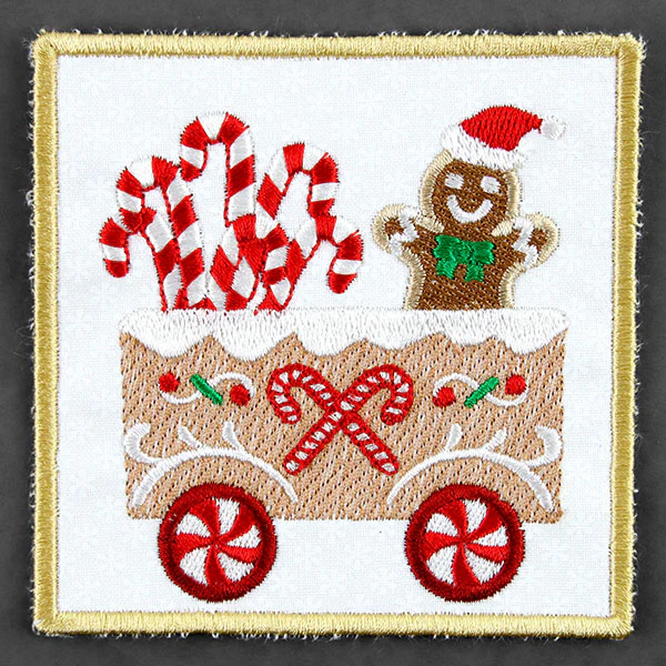 Christmas Gingerbread Train Coaster - Car 3 (In-the-Hoop) - Image 3