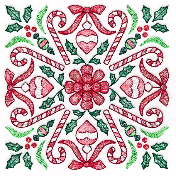 Christmas Kaleidoscope Candy Canes Square - Image 2