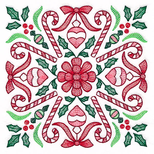 Christmas Kaleidoscope Candy Canes Square - Image 3