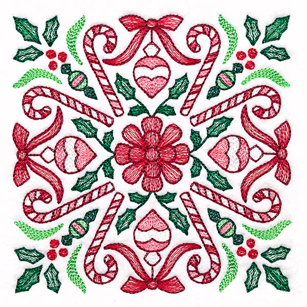 Christmas Kaleidoscope Candy Canes Square - Image 4