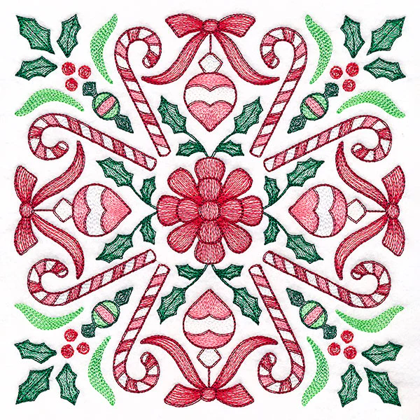 Christmas Kaleidoscope Candy Canes Square - Image 5