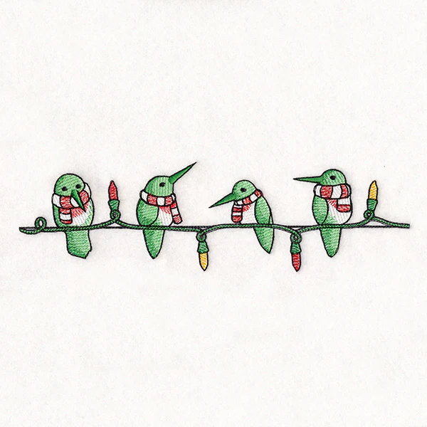Christmas Lights Hummingbirds Border