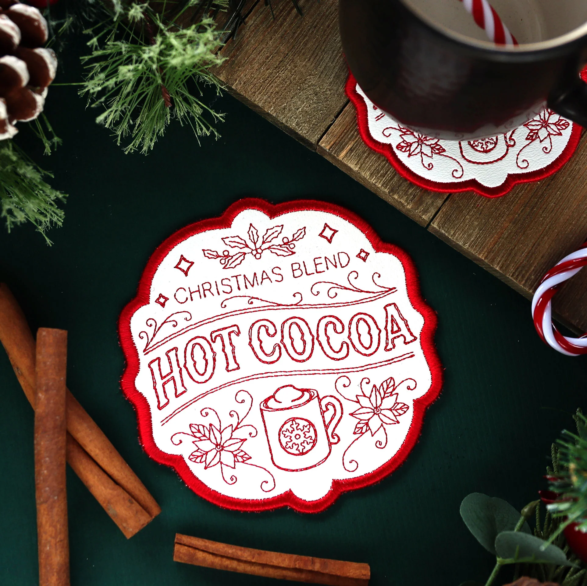 Christmas Market Coaster - Hot Cocoa - Image 2