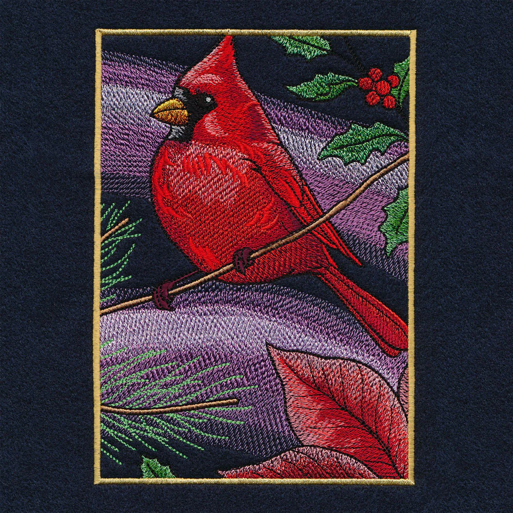 Christmas Night Cardinals Panel Scene - Image 16