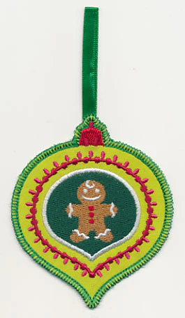 Christmas Ornament with Sweet Gingerbread (In-the-Hoop)