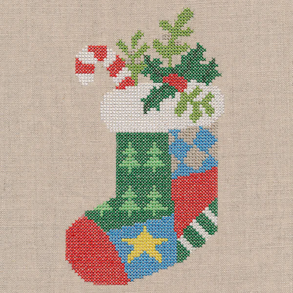 Christmas Patch Stocking (Cross Stitch) - Image 2