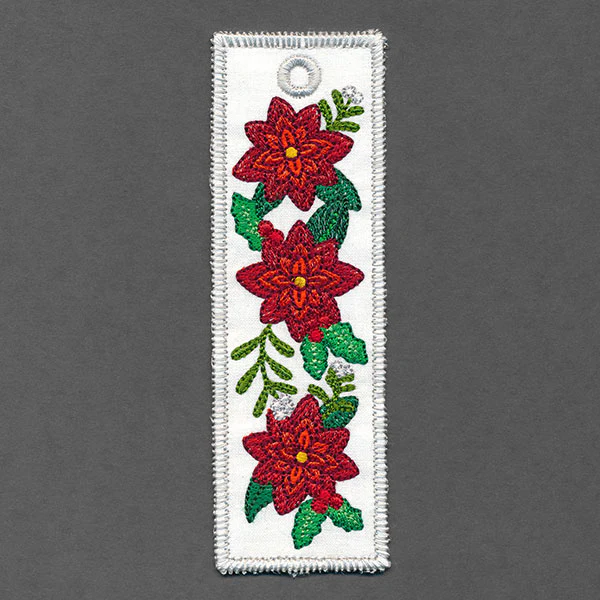 Christmas Poinsettias Bookmark (In-the-Hoop) - Image 2
