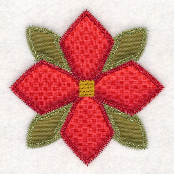 Christmas Quilt Block - Poinsettia (In-the-Hoop) - Image 4