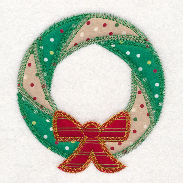 Christmas Quilt Block - Wreath (In-the-Hoop) - Image 2