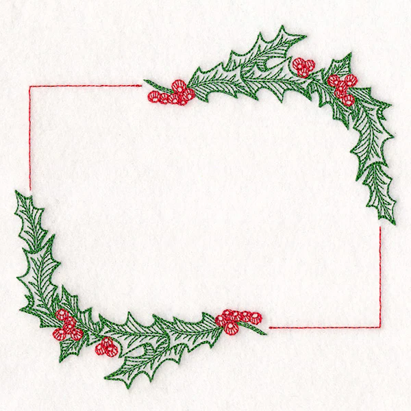 Christmas Quilt Labels - Holly & Berries Etching