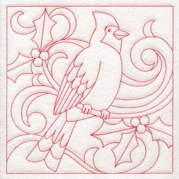 Christmas Quilting - Cardinal (Double Run)