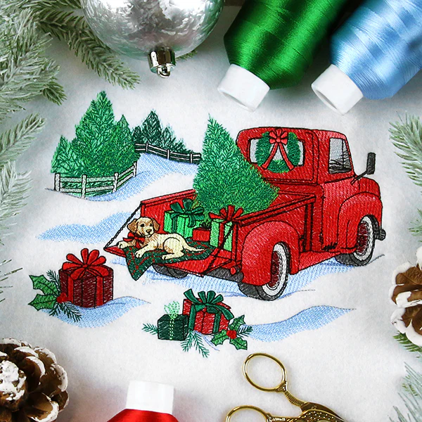Christmas Retro Truck with Pup - Image 9