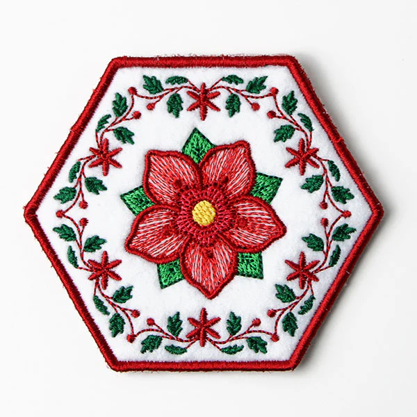 Christmas Rose Coaster (In-the-Hoop) - Image 5