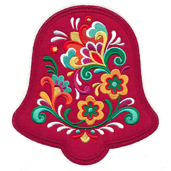 Christmas Rosemaling Bell (Heirloom Applique) - Image 3